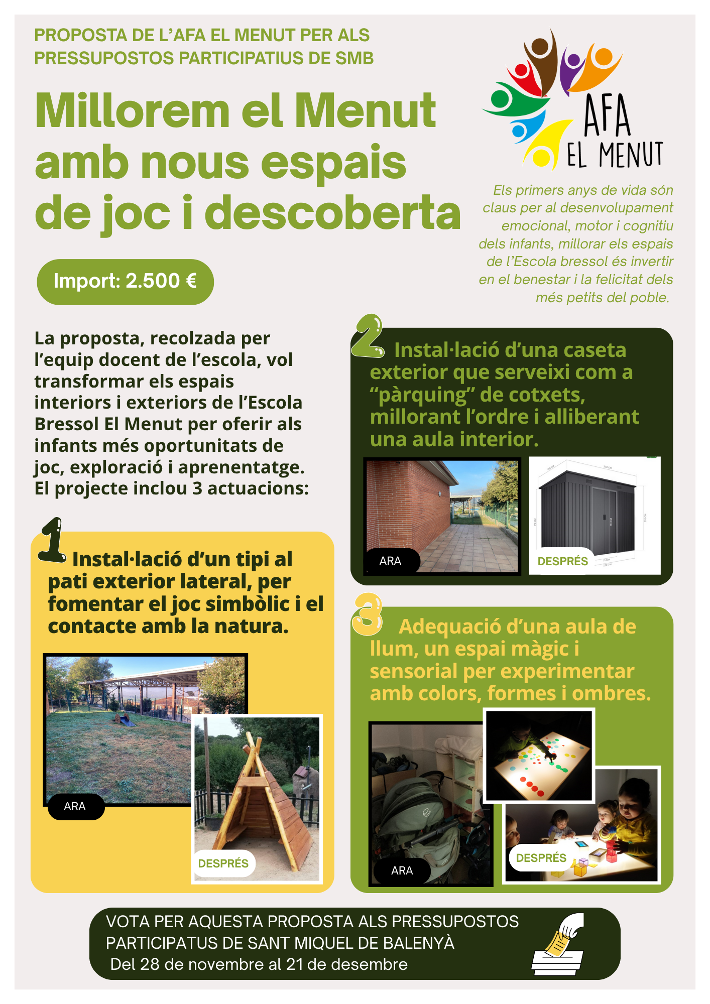 Imatge pels mitjans: Millorem l’Escola Bressol el Menut amb nous espais de joc i descoberta